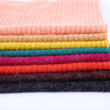 Para la tela de mezcla de suéter, venta caliente de costilla la costilla suelta de punto sólido de nylon nylon poliéster tela de jersey diseños teñidos de punto
